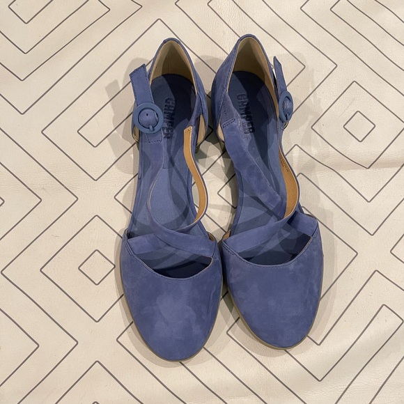 Camper Blue Round Toe Flats - Picture 2 of 13